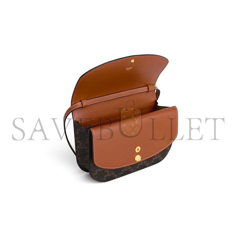 Ce1i*e duo wallet on strap in triomphe canvas and calfskin 10p672gvl.04lu (20*13*6cm)